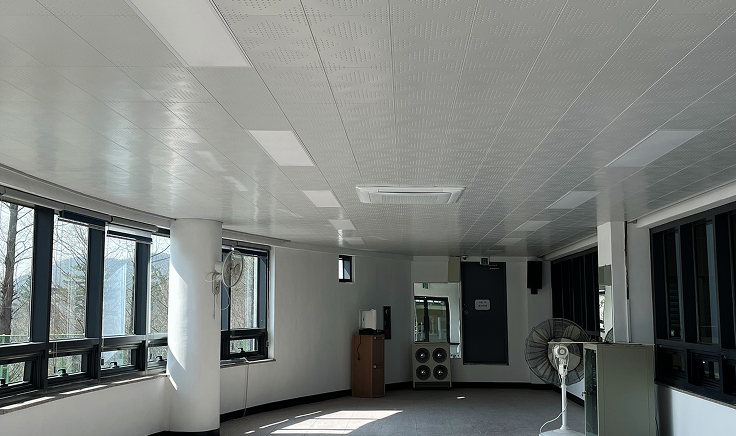 Non-Combustible Metal Ceiling Installation Image